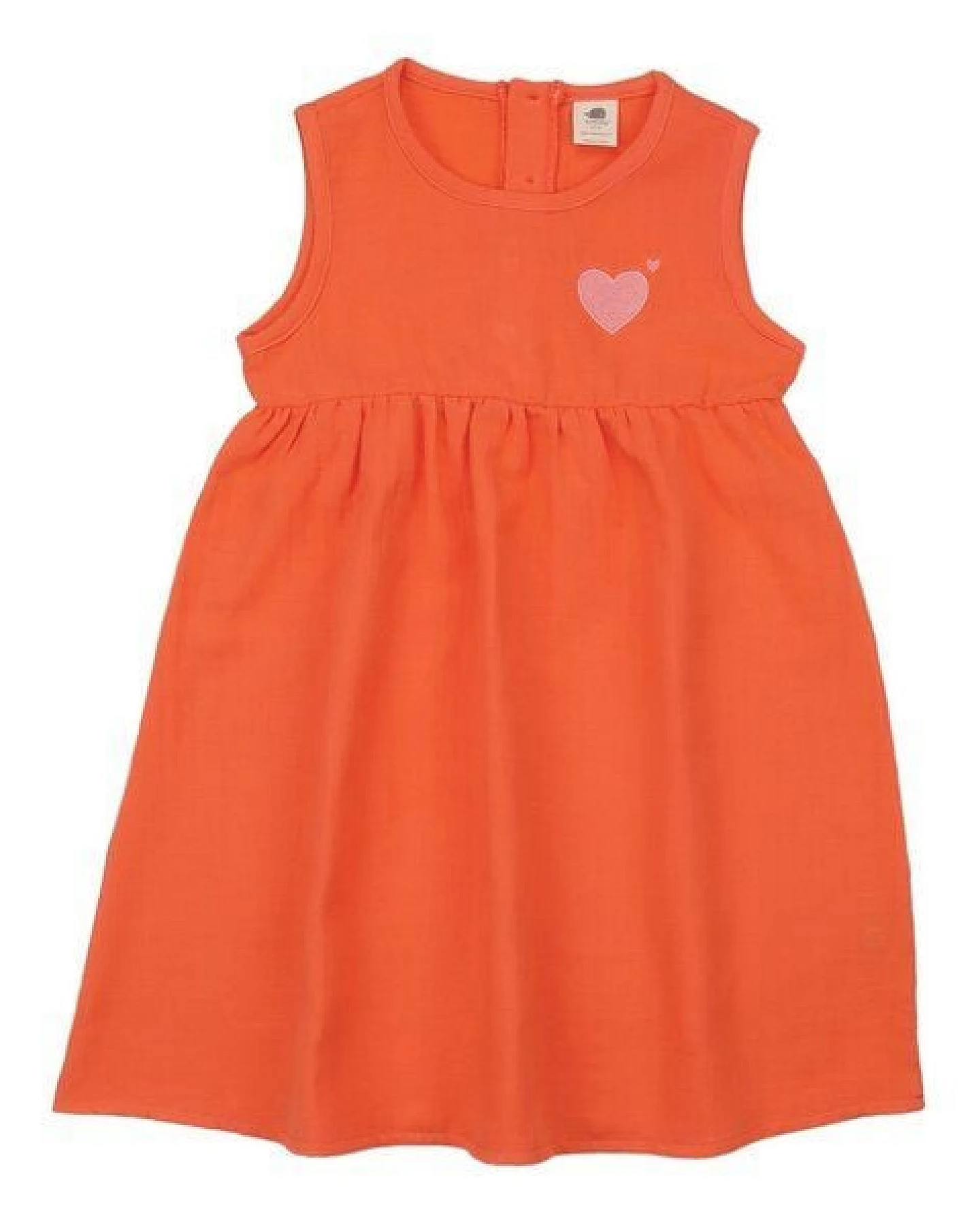Sommerkleid ärmellos Koralle uni Musselin Bio-Baumwolle GOTS – Walkiddy – Ansicht 4