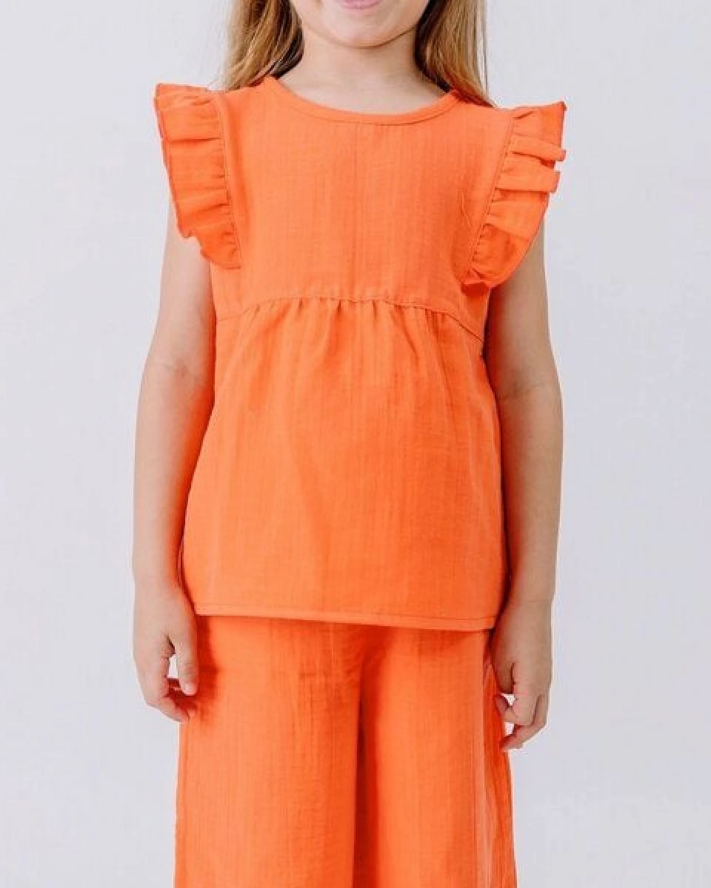 Bluse Koralle uni Musselin Bio-Baumwolle GOTS – Walkiddy – Ansicht 2