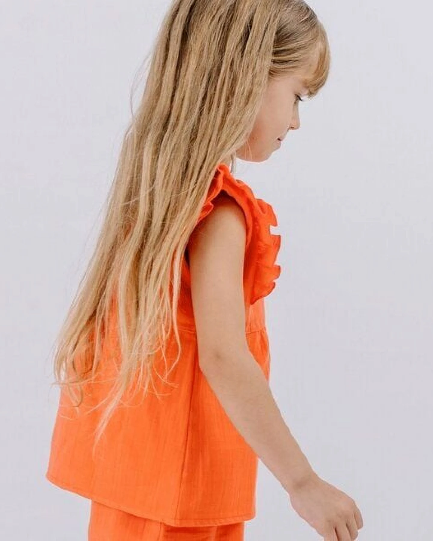 Bluse Koralle uni Musselin Bio-Baumwolle GOTS – Walkiddy – Ansicht 4