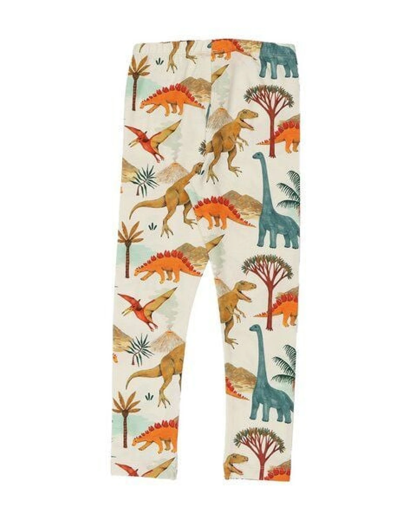 Leggings Creme Dinosaurier Allover Bio-Baumwolle GOTS – Walkiddy – Ansicht 4