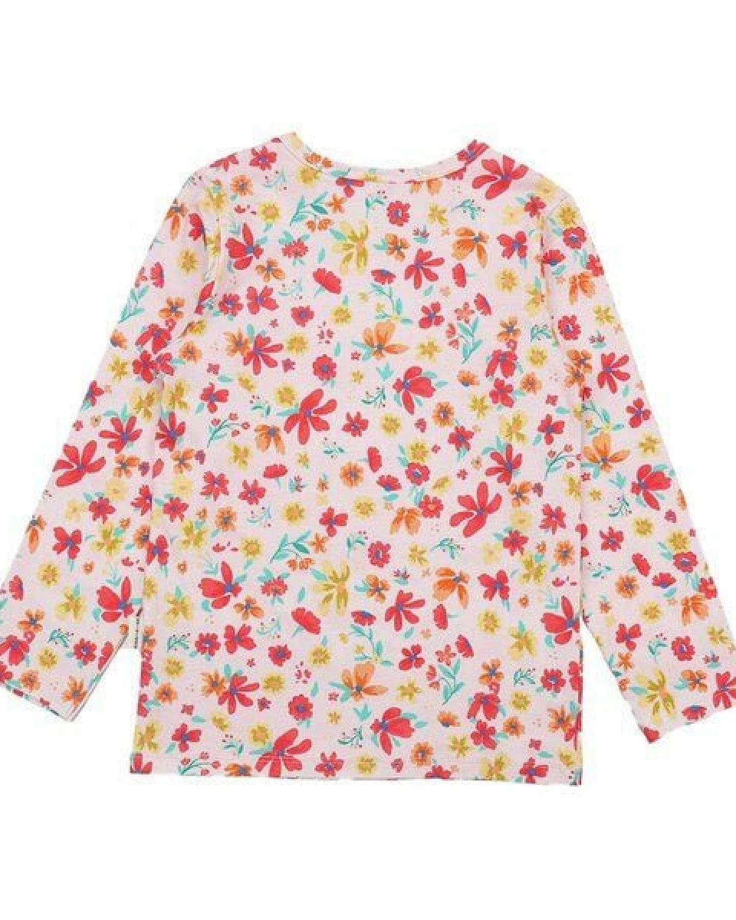 Langarmshirt Rosa Blumen Allover Bio-Baumwolle GOTS – Walkiddy – Ansicht 4