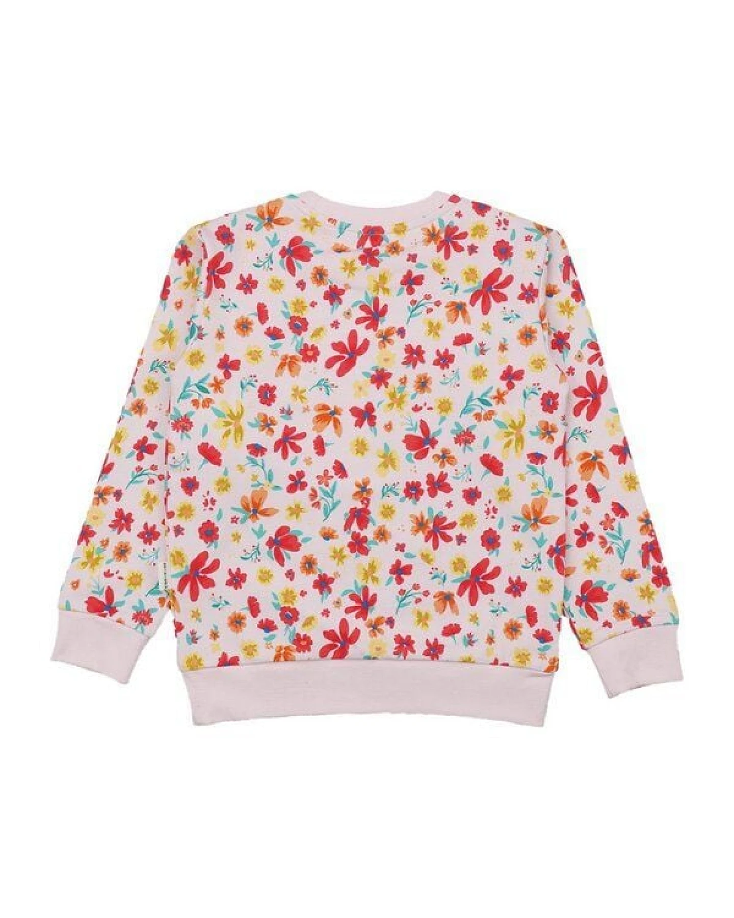 Sweatshirt Rosa Blumen Allover Bio-Baumwolle GOTS – Walkiddy – Ansicht 4
