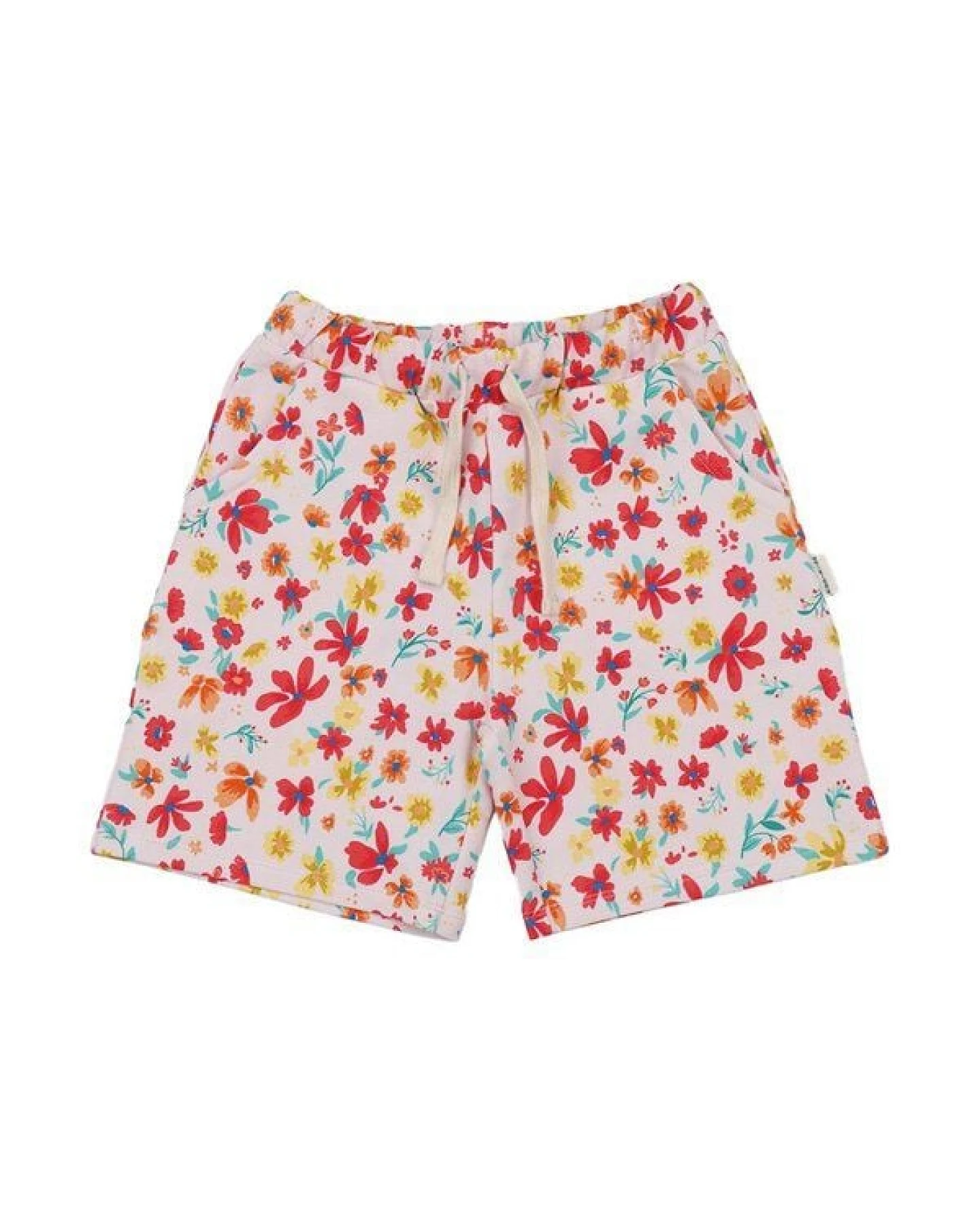 Shorts Rosa Blumen Allover Bio-Baumwolle GOTS – Walkiddy – Ansicht 4