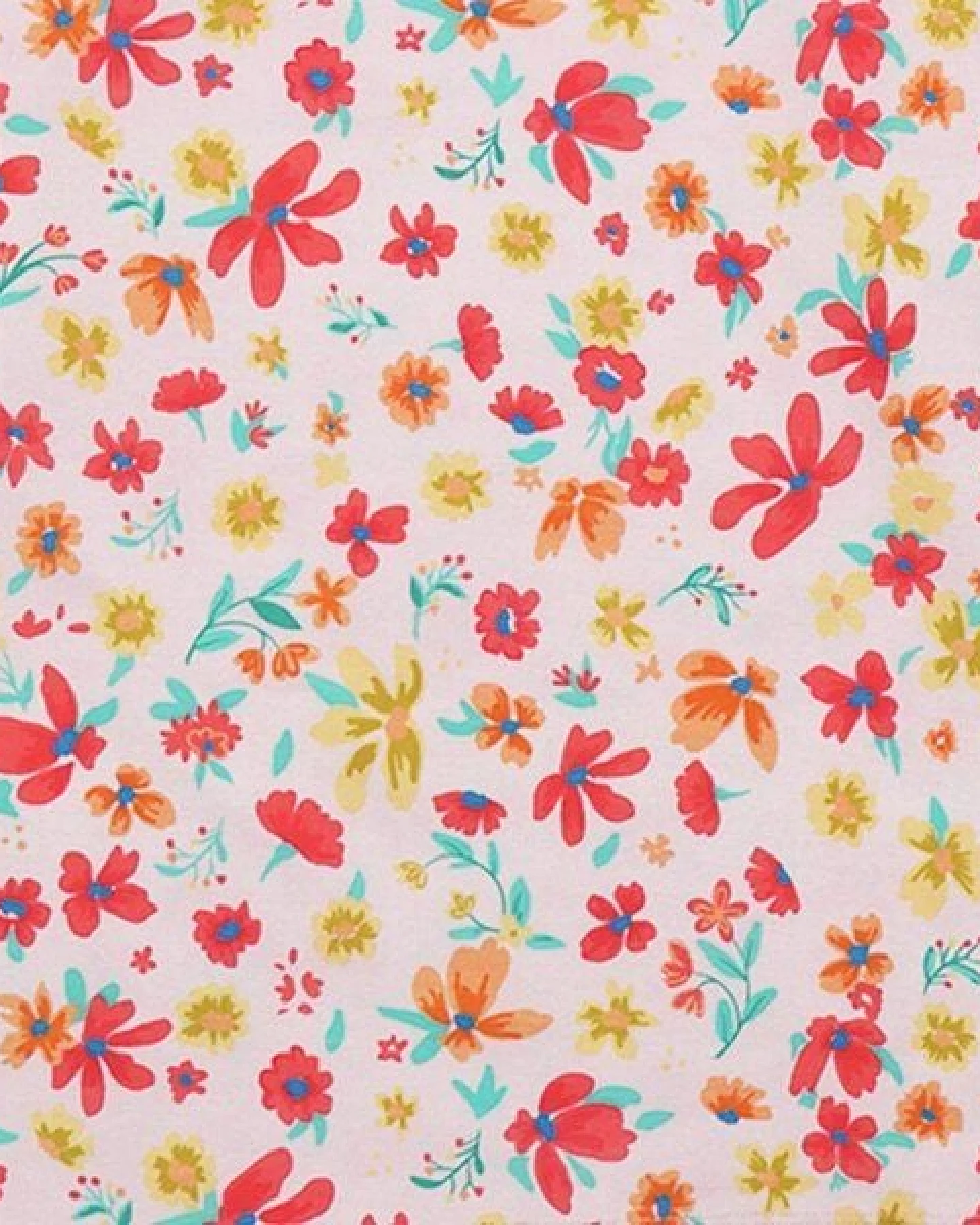 T-Shirt Weiß Blumen Allover Bio-Baumwolle GOTS – Walkiddy – Ansicht 3