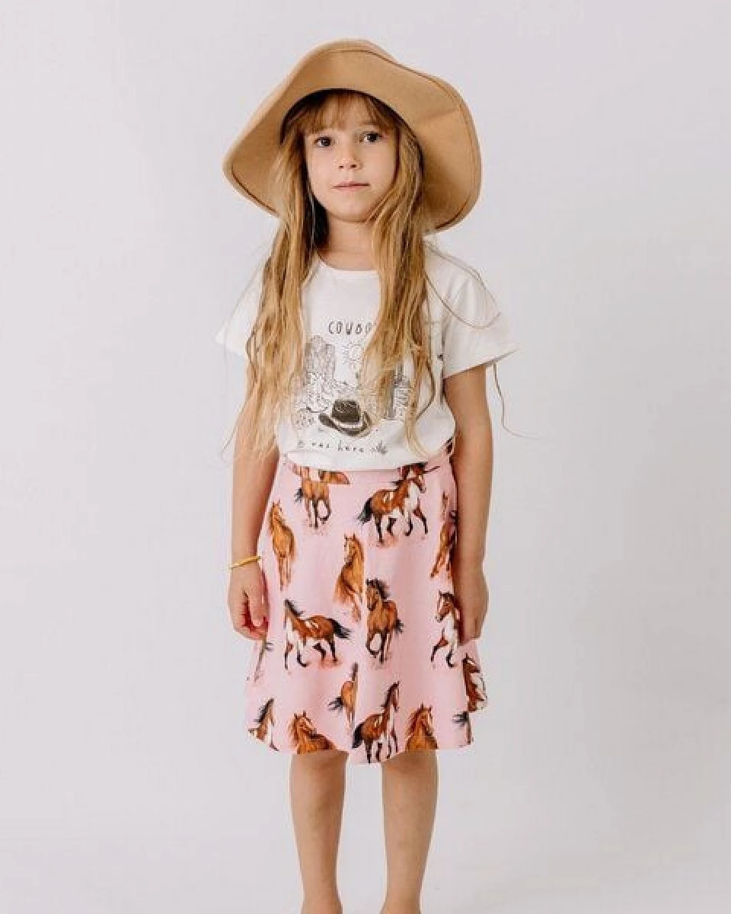 T-Shirt Creme Cowboy-Frontprint Bio-Baumwolle GOTS – Walkiddy – Ansicht 3