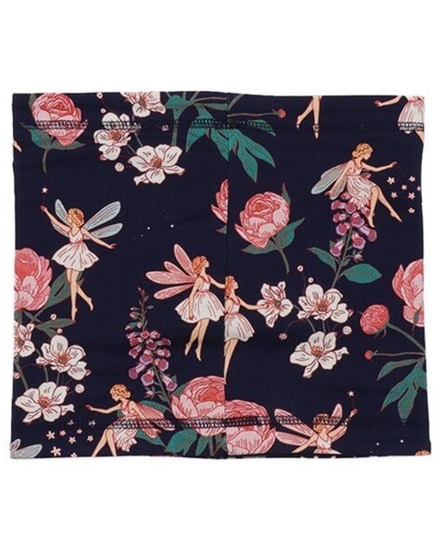 Loop-Schal Dunkelblau Feen & Blumen Allover Bio-Baumwolle GOTS – Walkiddy – Ansicht 3