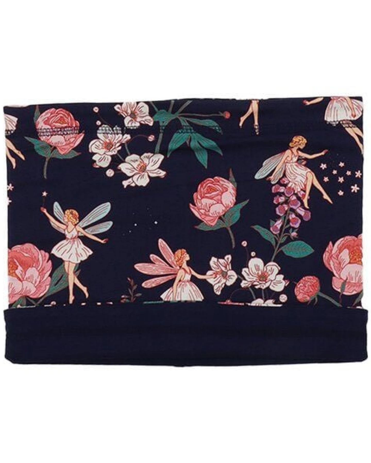 Loop-Schal Dunkelblau Feen & Blumen Allover Bio-Baumwolle GOTS – Walkiddy – Ansicht 4