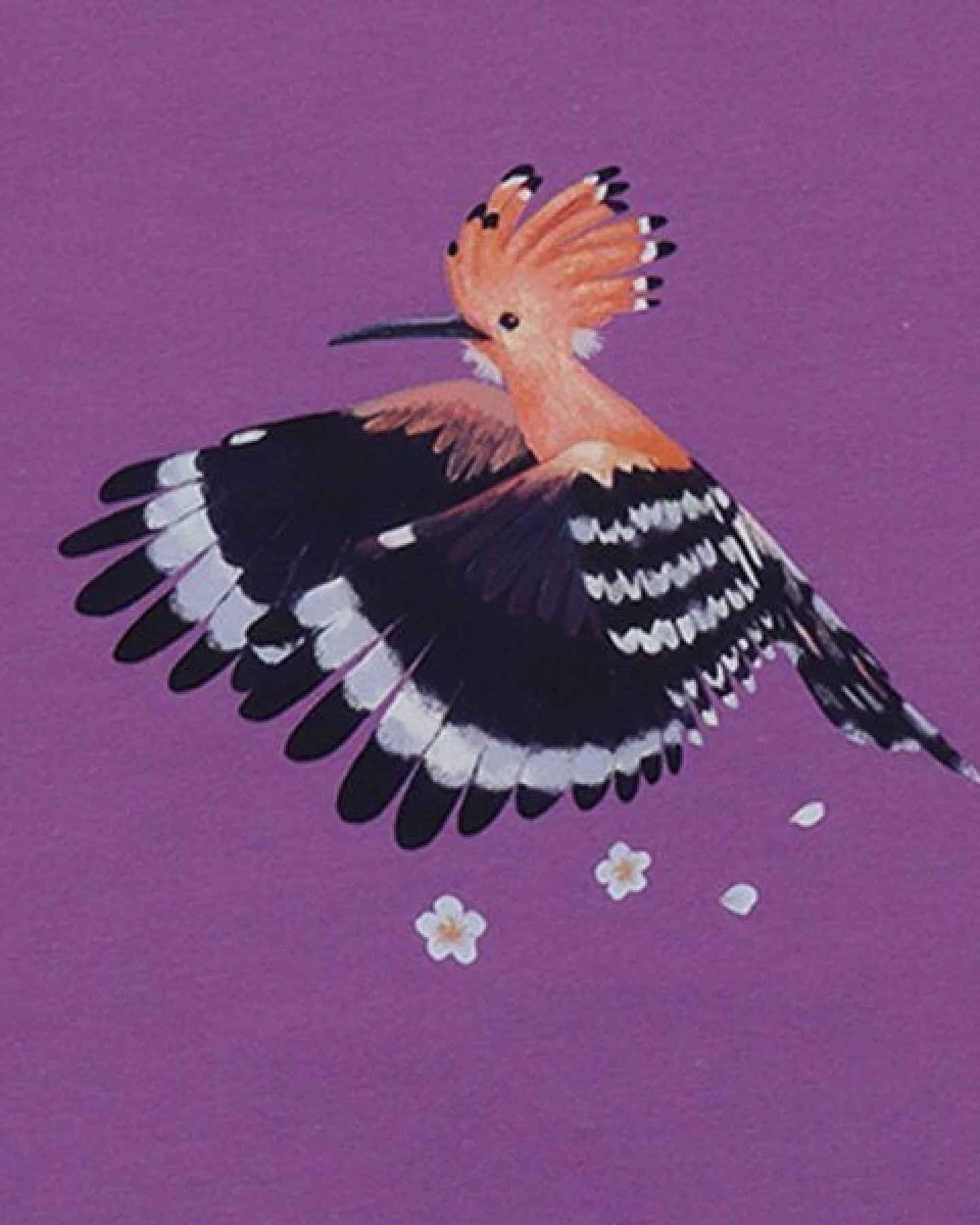 T-Shirt Lila Happy Hoopoes Vogel-Frontprint Bio-Baumwolle GOTS – Walkiddy – Ansicht 3