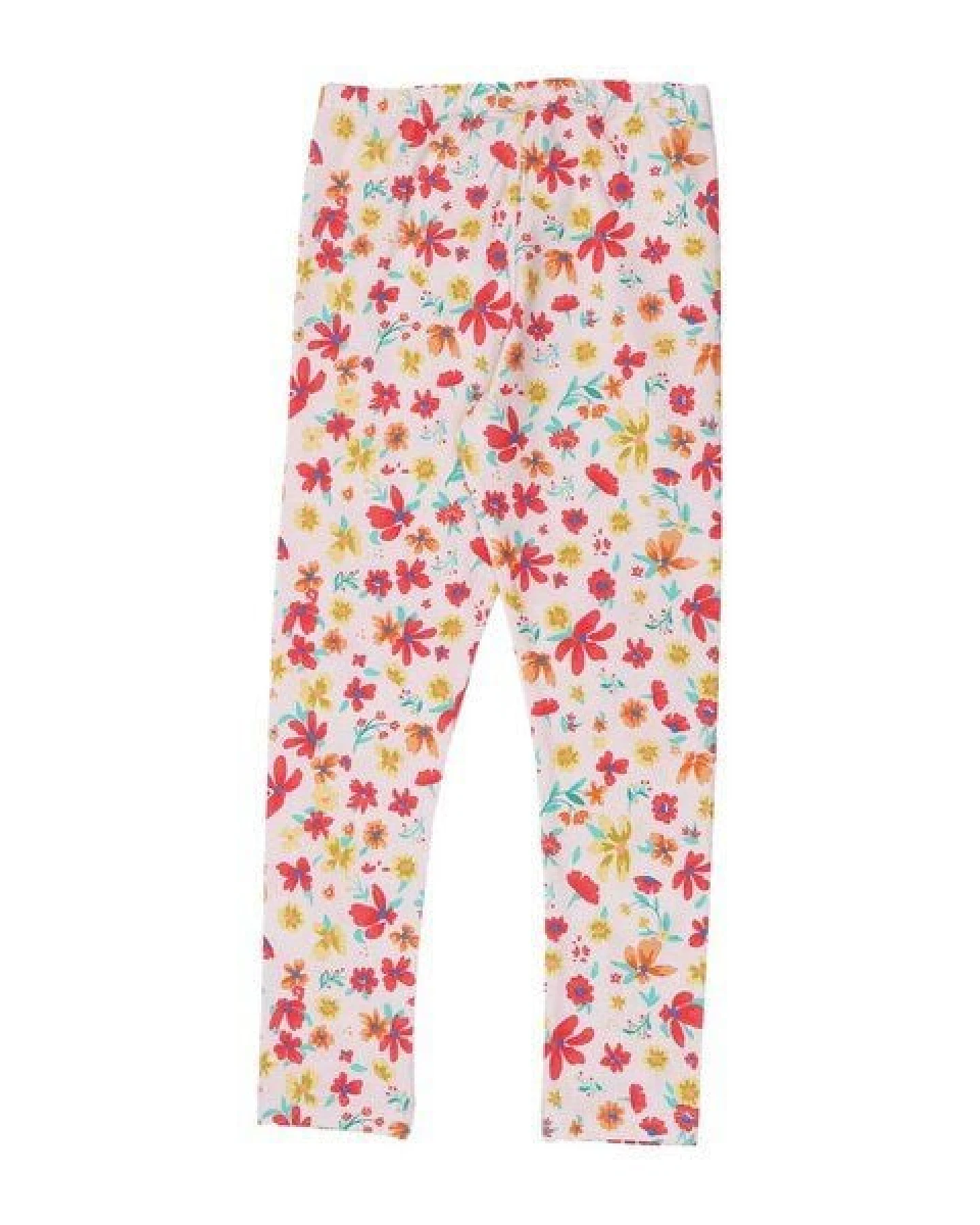 Leggings Rosa Blumen Allover Bio-Baumwolle GOTS – Walkiddy – Ansicht 4