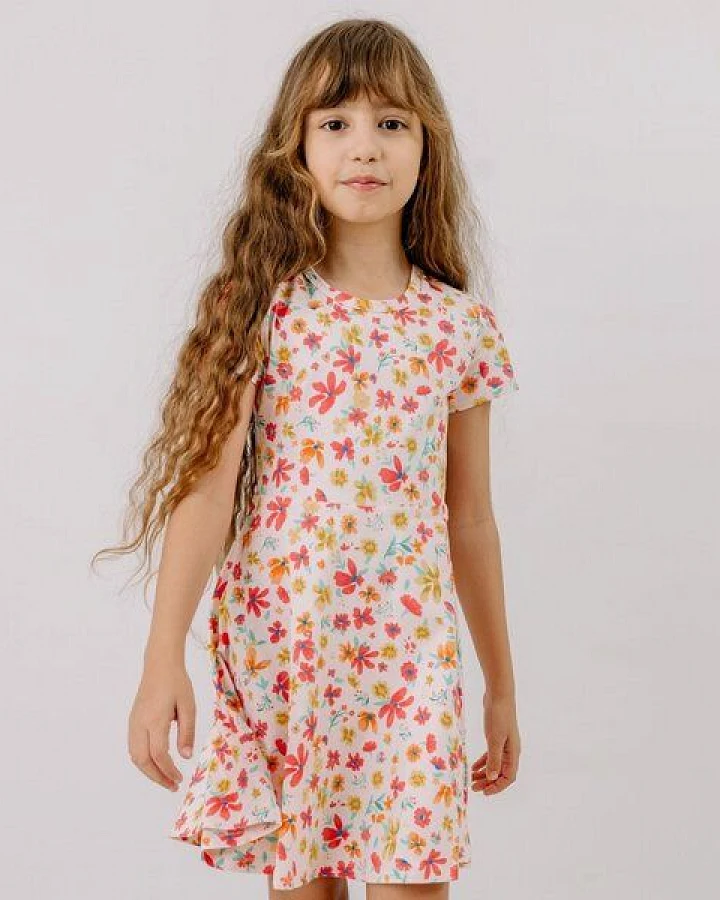 Walkiddy Flower Garden-Flared Dress