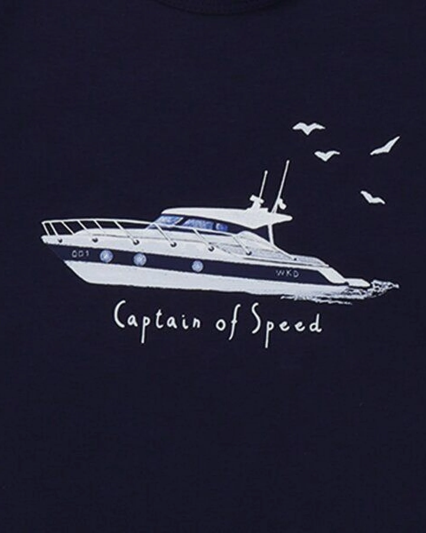 Langarmshirt Dunkelblau Marine Adventures Yacht-Frontprint Bio-Baumwolle GOTS – Walkiddy – Ansicht 3