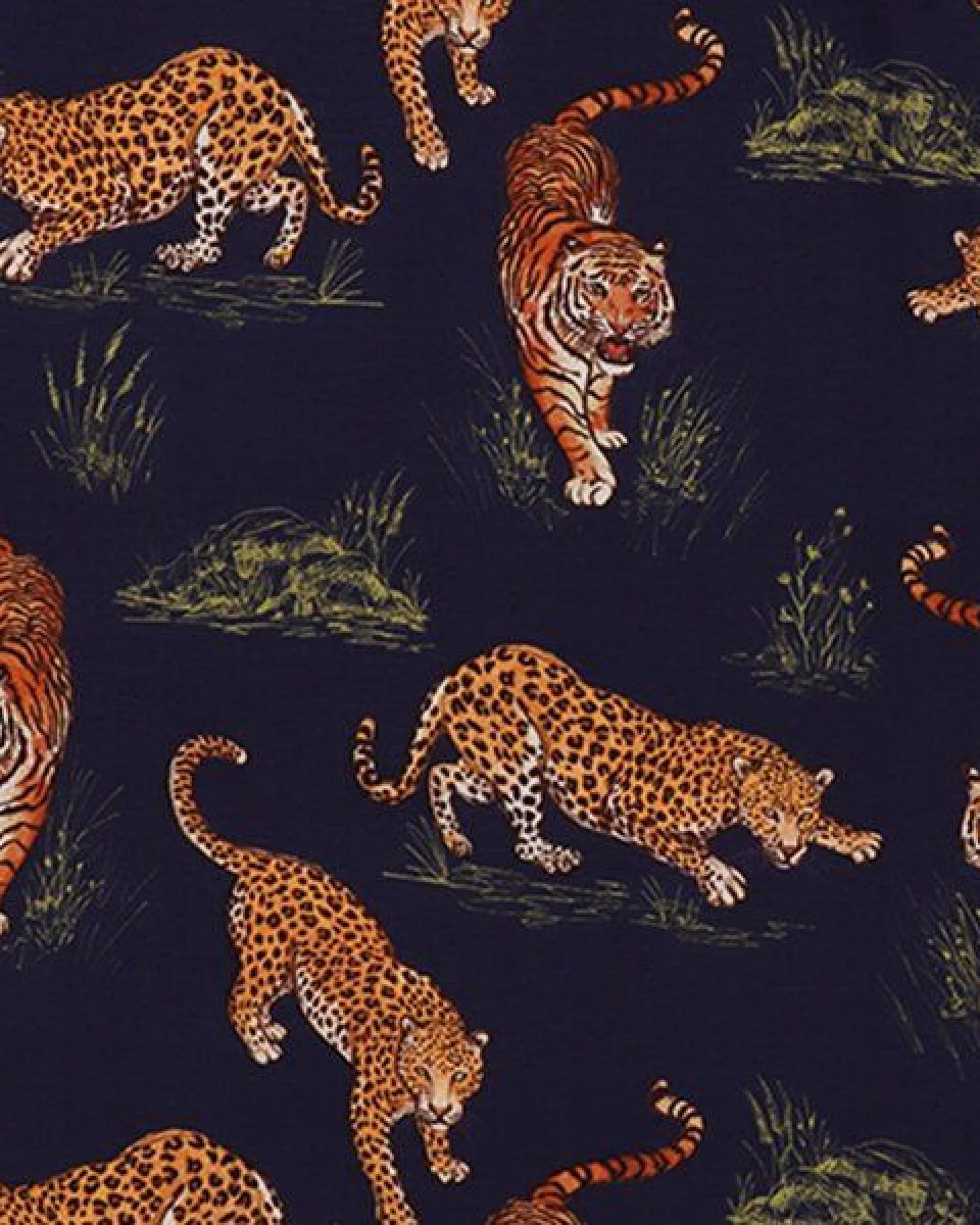 Langarmshirt Dunkelblau Tiger & Leopard Allover Bio-Baumwolle GOTS – Walkiddy – Ansicht 3