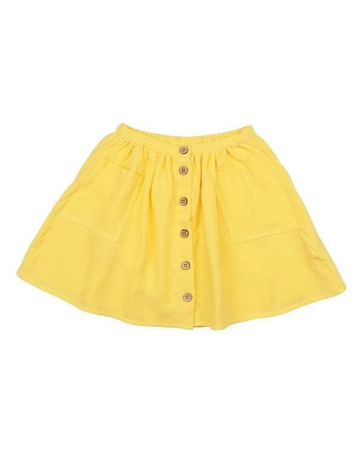 Rock Gelb uni Musselin Bio-Baumwolle GOTS – Walkiddy