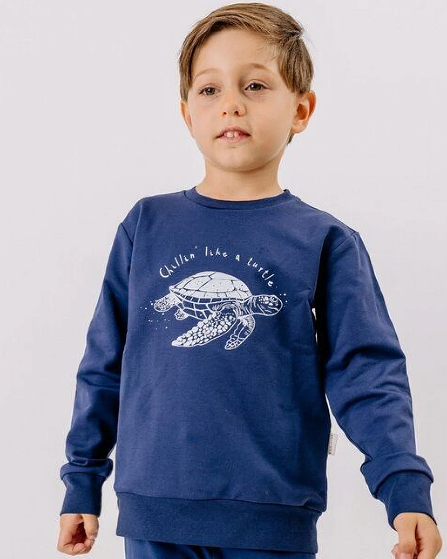 Sweatshirt Weiß Wal & Meerestiere Allover Bio-Baumwolle GOTS – Walkiddy – Ansicht 2