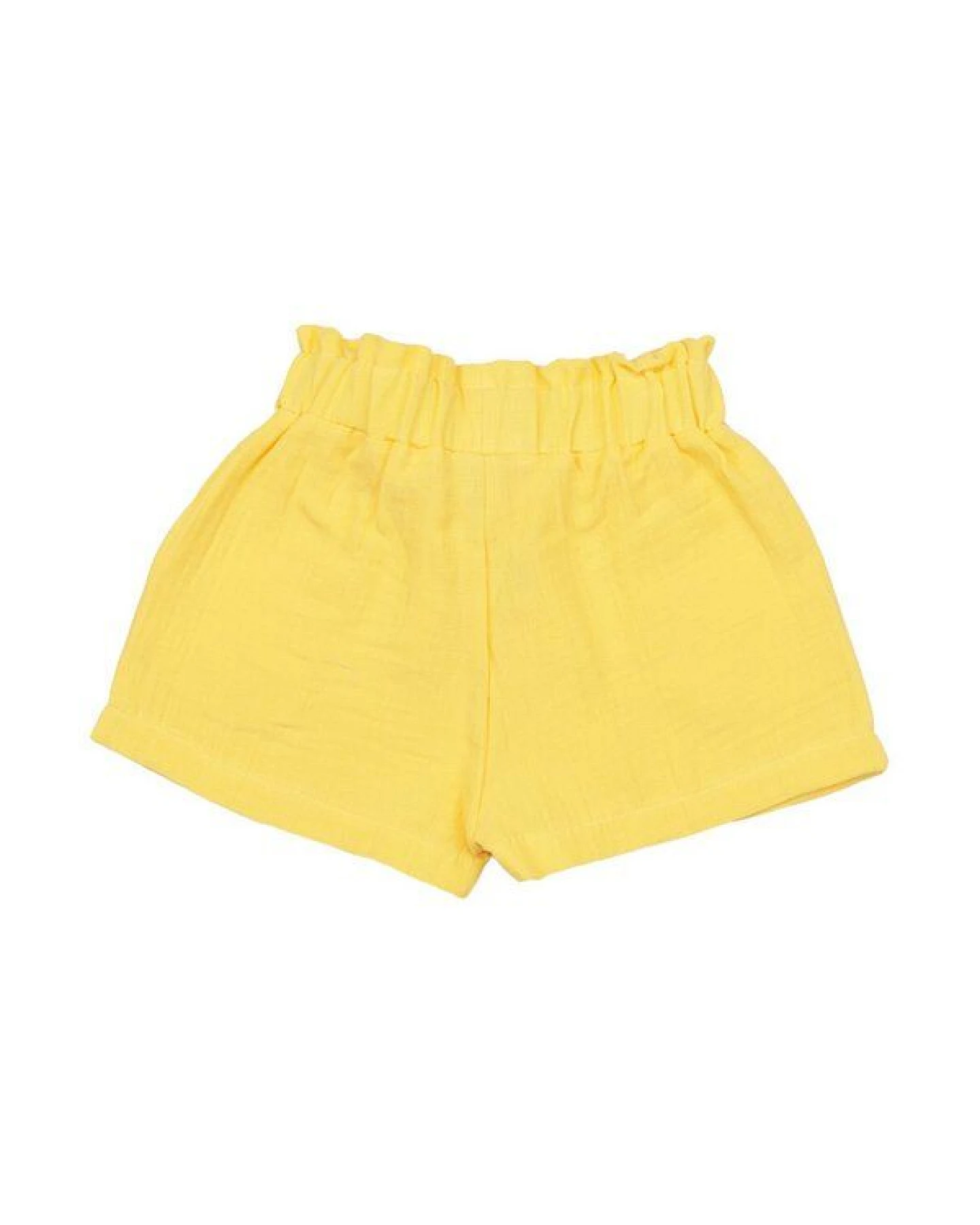 Shorts Gelb uni Musselin Bio-Baumwolle GOTS – Walkiddy – Ansicht 3