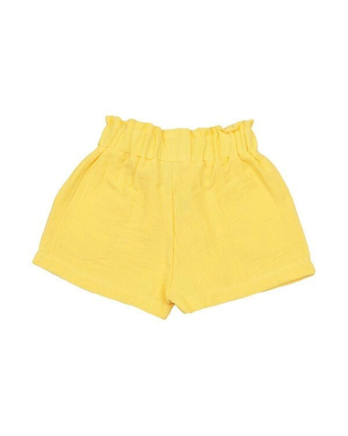 Shorts Gelb uni Musselin Bio-Baumwolle GOTS – Walkiddy – Ansicht 3