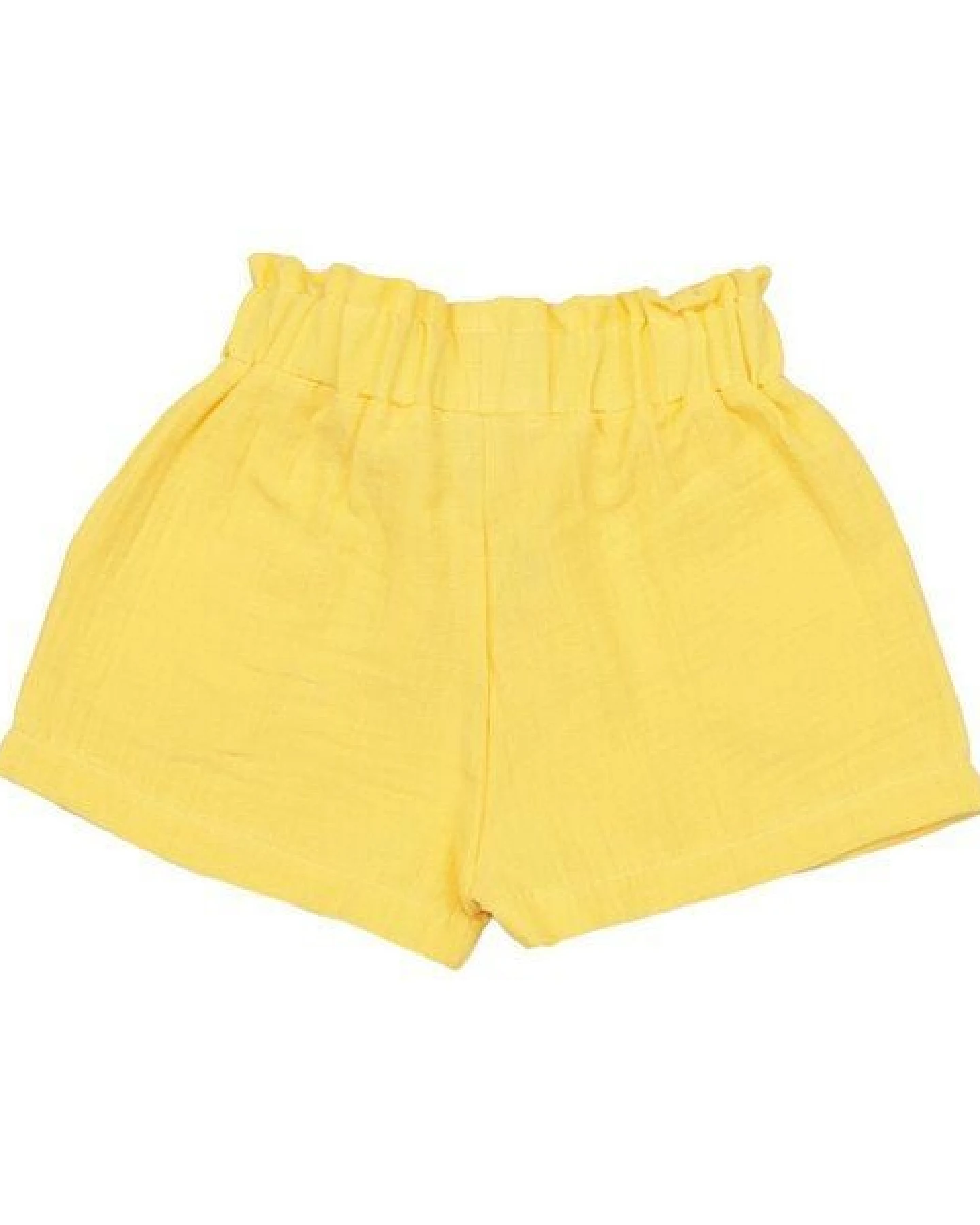 Shorts Gelb uni Musselin Bio-Baumwolle GOTS – Walkiddy – Ansicht 3