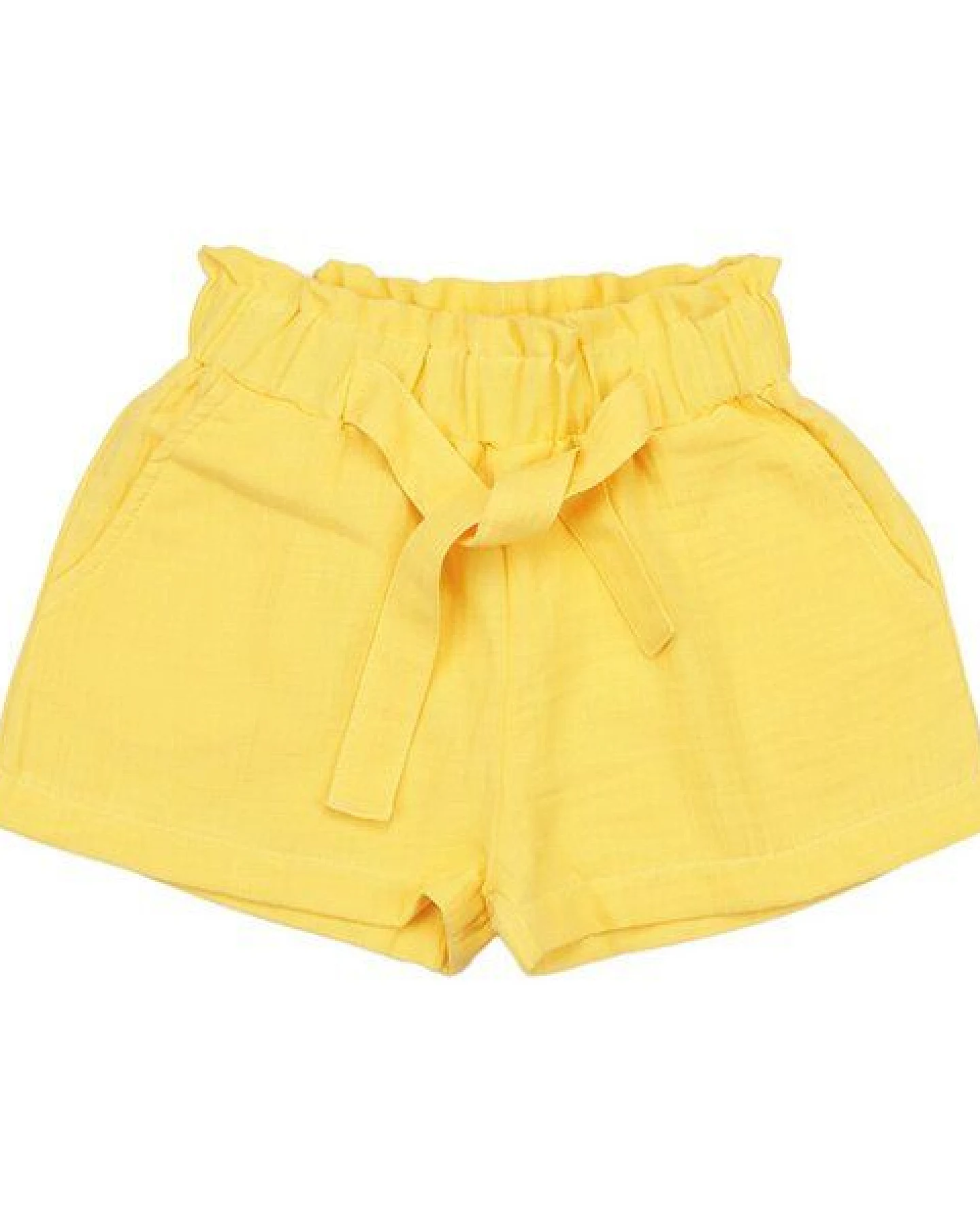 Shorts Gelb uni Musselin Bio-Baumwolle GOTS – Walkiddy – Ansicht 2