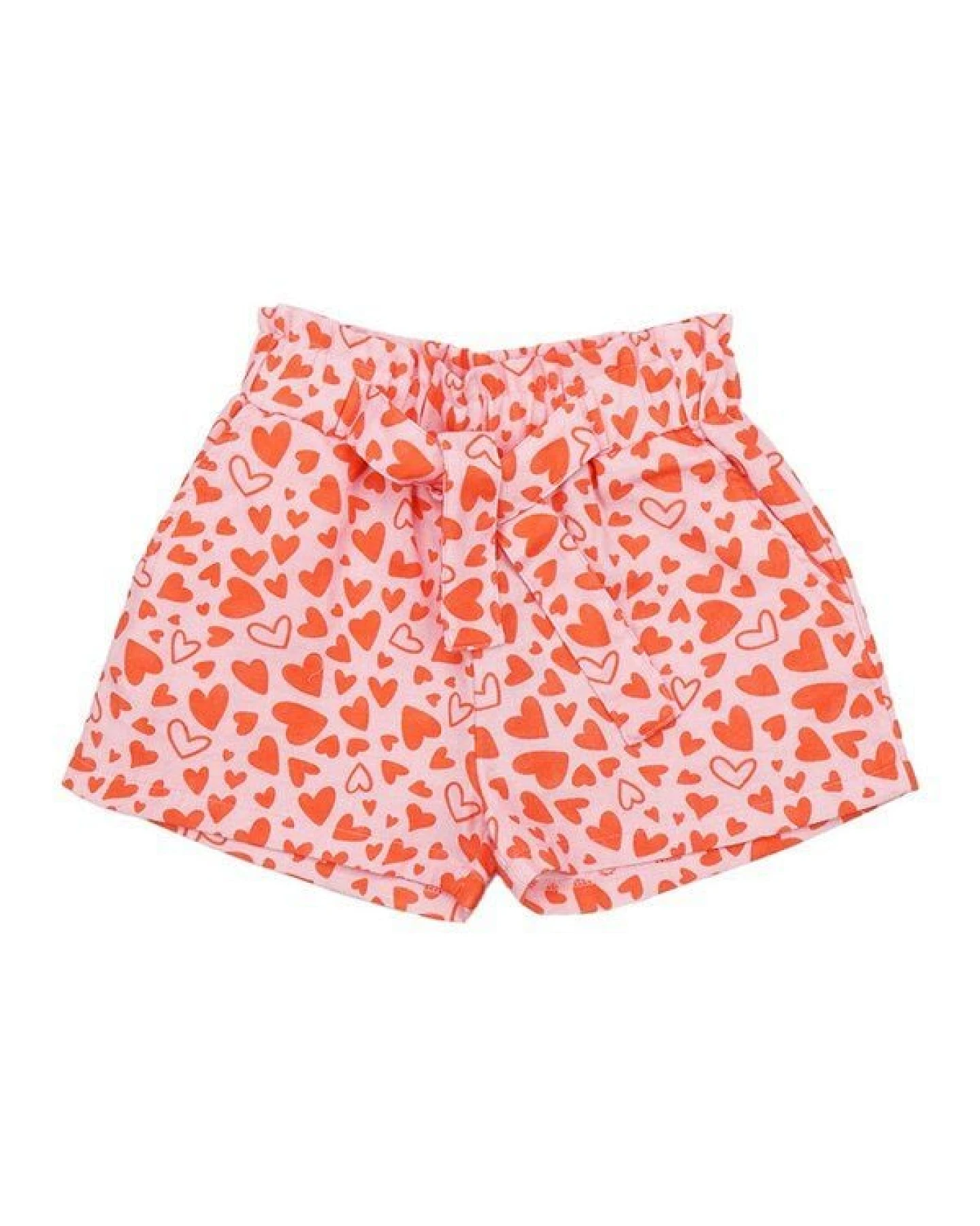 Shorts Rosa Herzen Allover Musselin Bio-Baumwolle GOTS – Walkiddy – Ansicht 3