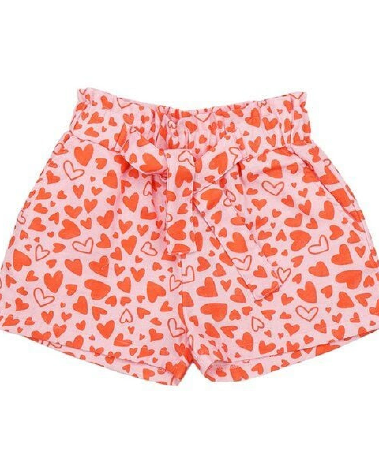 Shorts Rosa Herzen Allover Musselin Bio-Baumwolle GOTS – Walkiddy – Ansicht 3