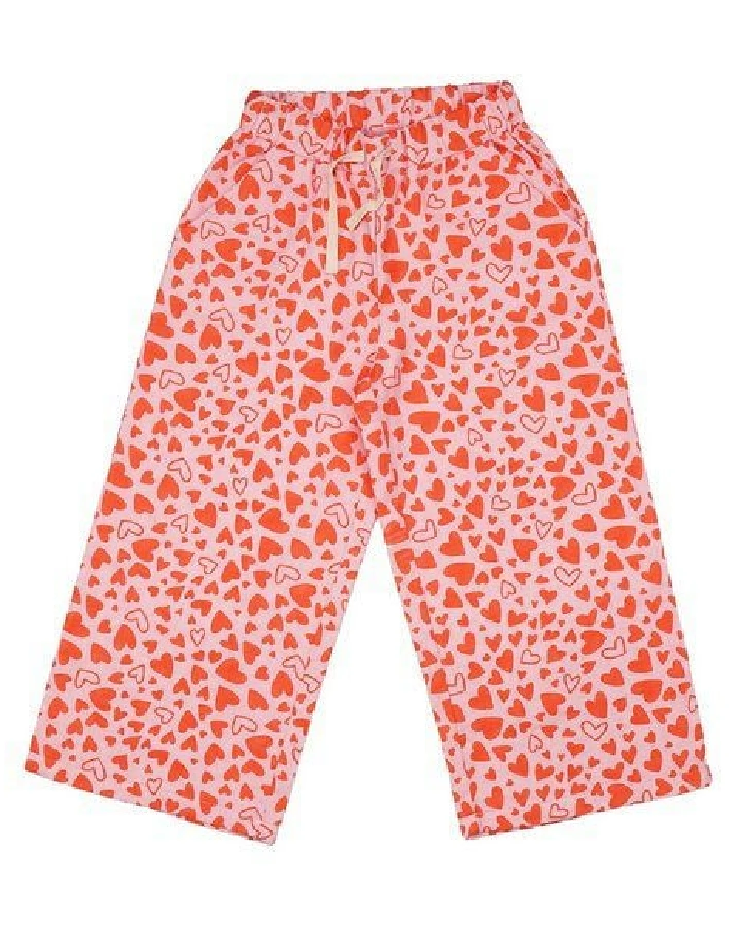 Hose Rosa Herzen Allover Musselin Bio-Baumwolle GOTS – Walkiddy – Ansicht 4