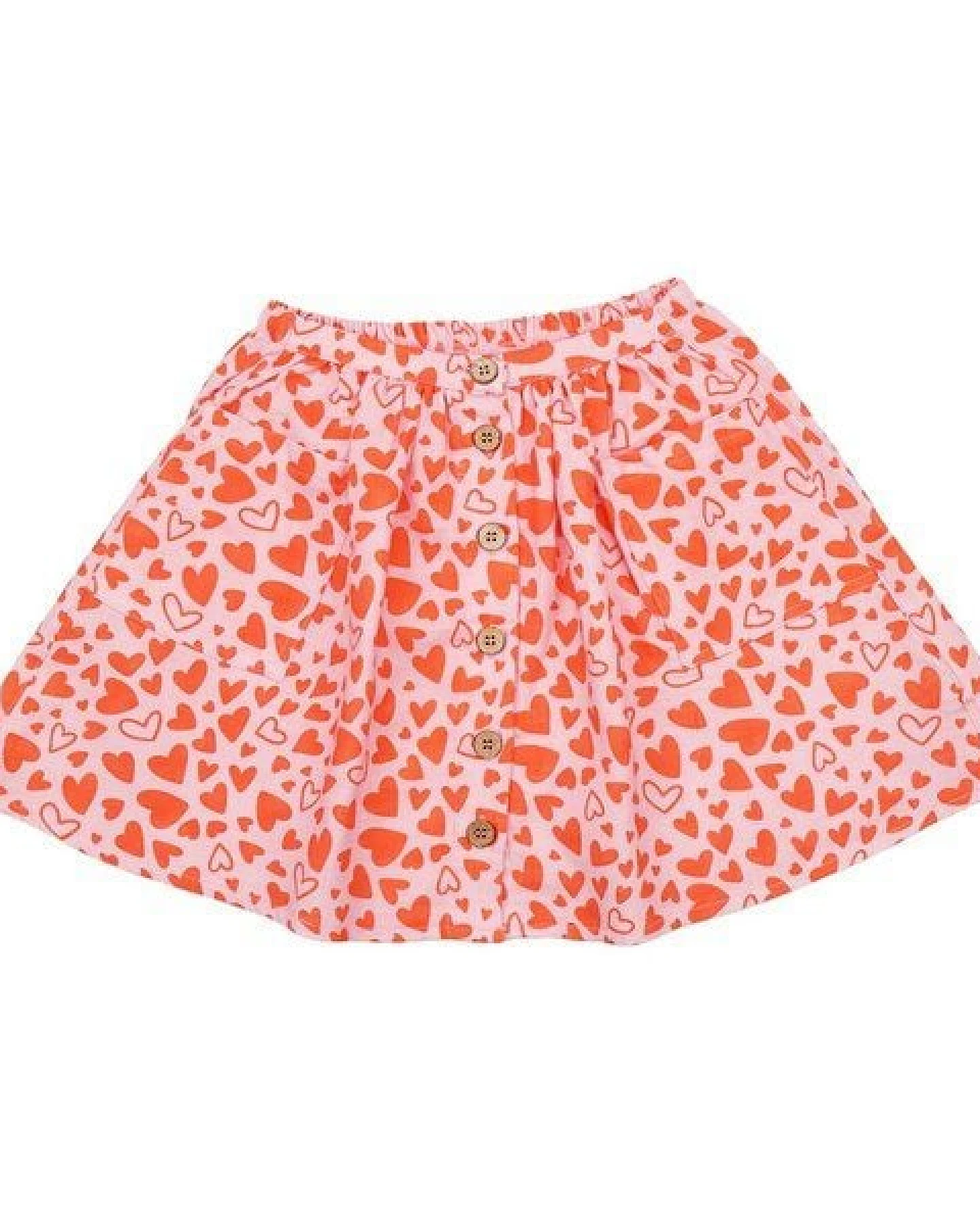 Rock Rosa Herzen Allover Musselin Bio-Baumwolle GOTS – Walkiddy – Ansicht 2