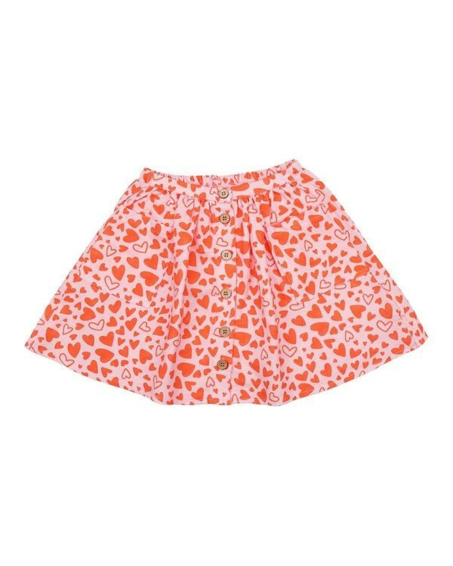 Rock Rosa Herzen Allover Musselin Bio-Baumwolle GOTS – Walkiddy – Ansicht 2