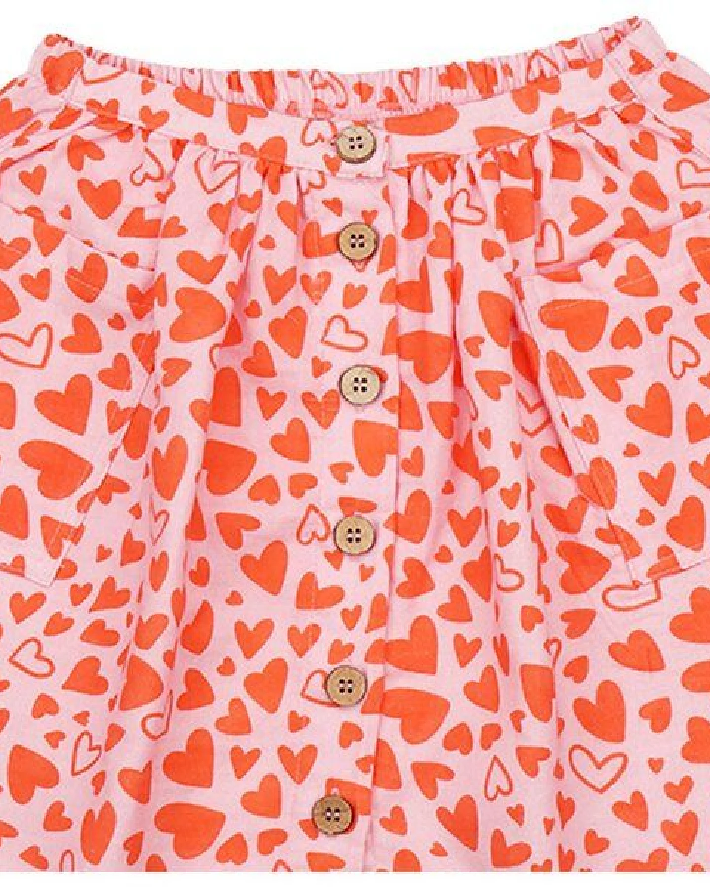 Rock Rosa Herzen Allover Musselin Bio-Baumwolle GOTS – Walkiddy – Ansicht 3