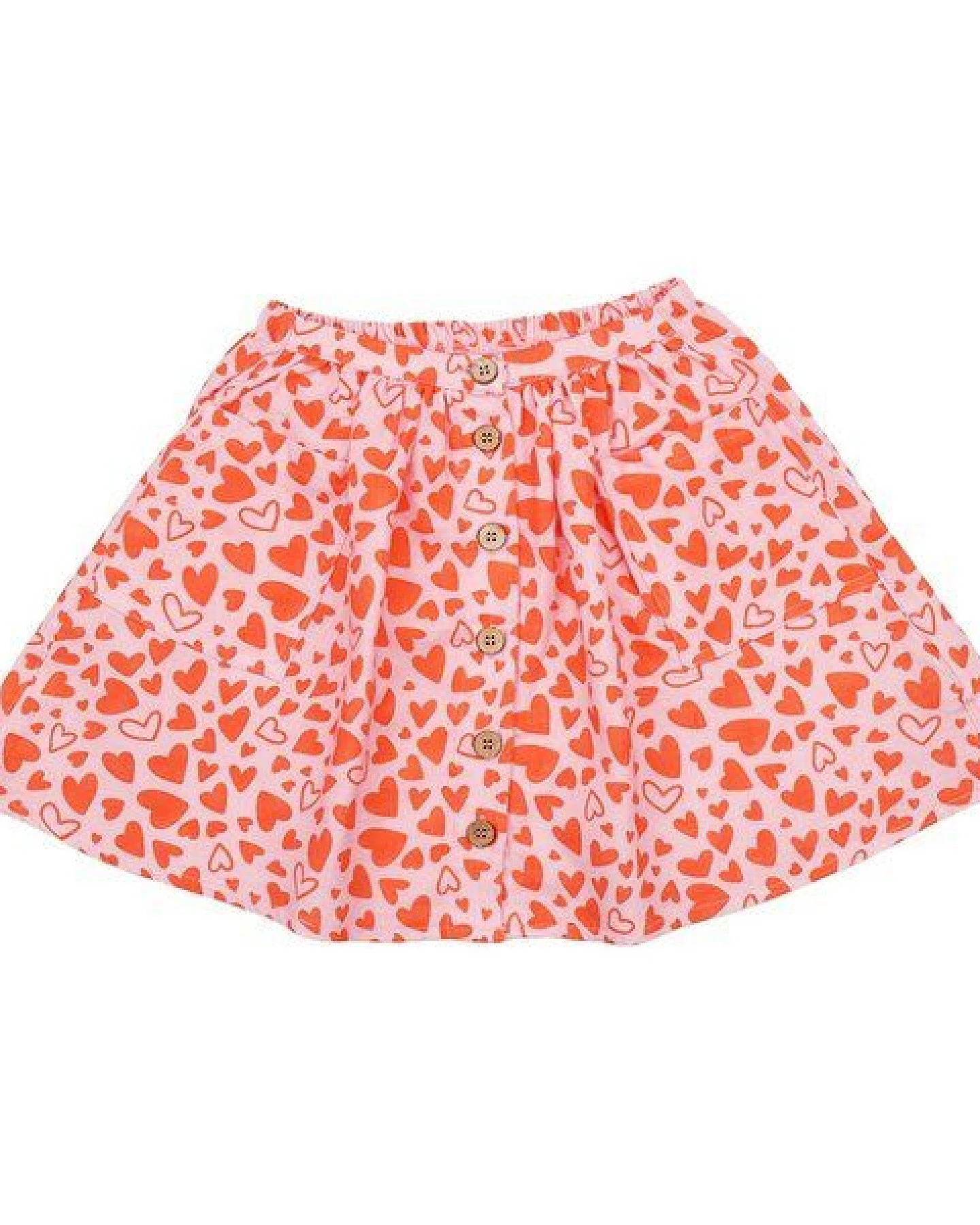 Rock Rosa Herzen Allover Musselin Bio-Baumwolle GOTS – Walkiddy – Ansicht 2