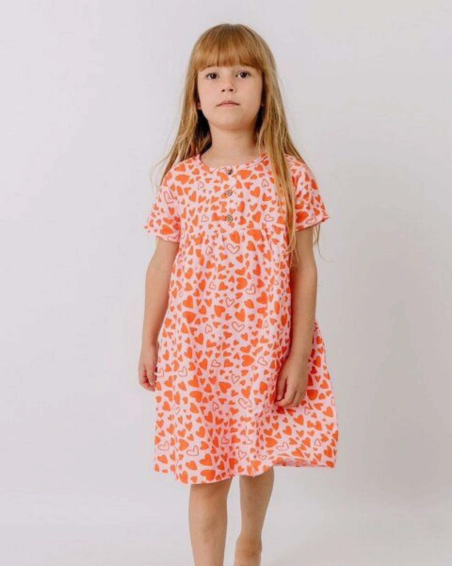 Sommerkleid Rosa Herzen Allover Musselin Bio-Baumwolle GOTS – Walkiddy – Ansicht 2