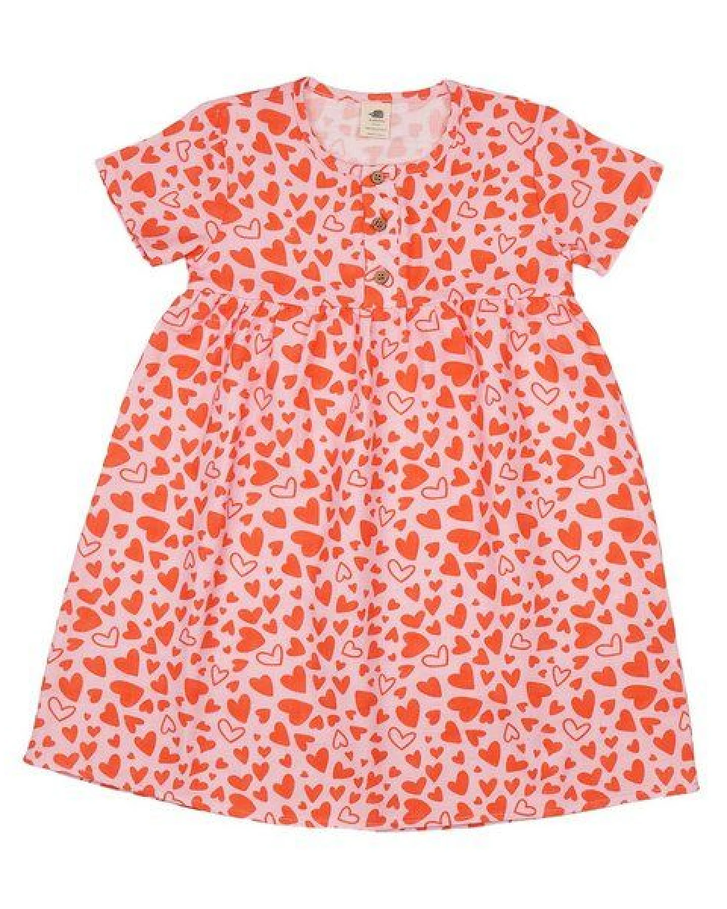 Sommerkleid Rosa Herzen Allover Musselin Bio-Baumwolle GOTS – Walkiddy – Ansicht 4