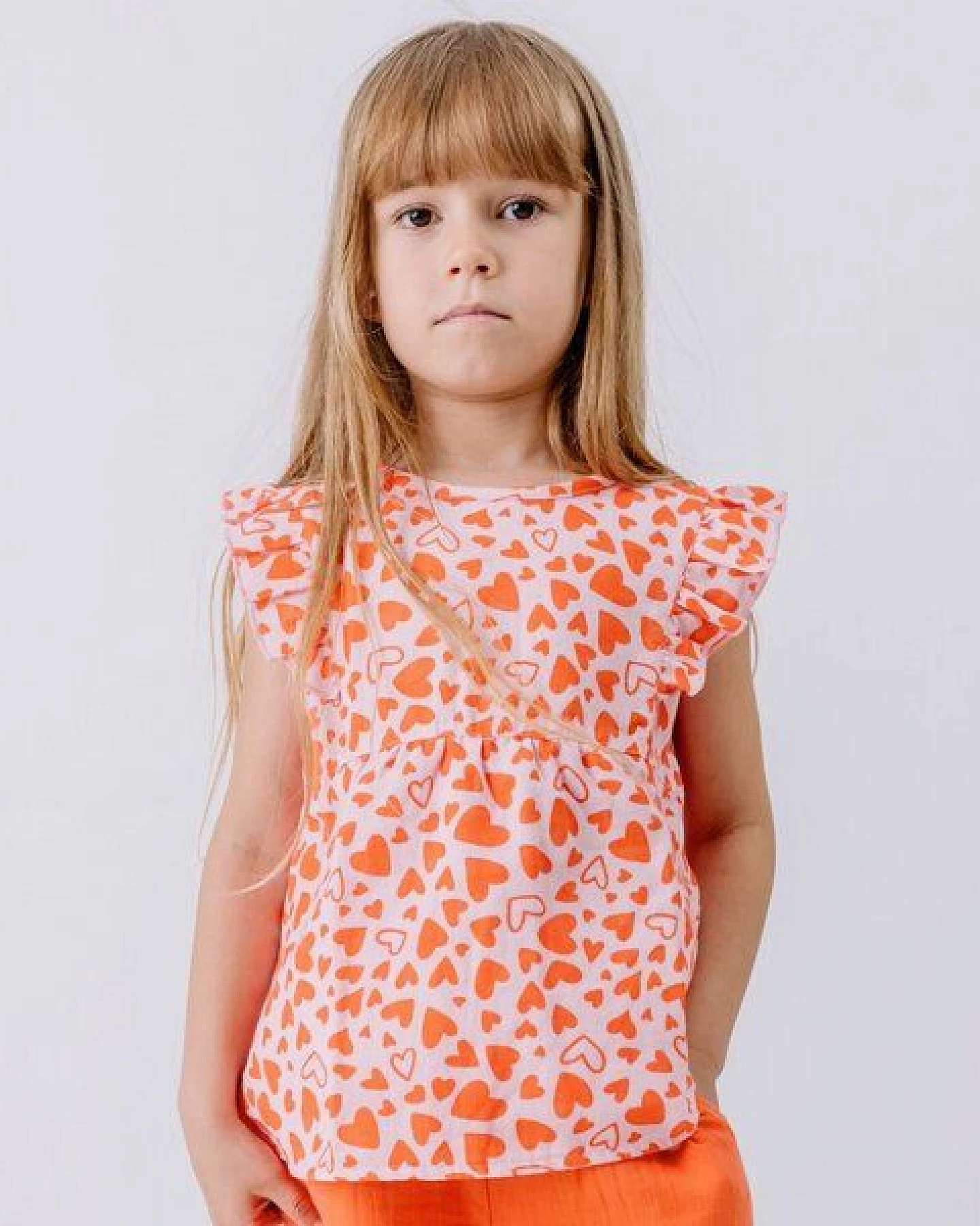 Bluse Rosa Herzen Allover Musselin Bio-Baumwolle GOTS – Walkiddy – Ansicht 2