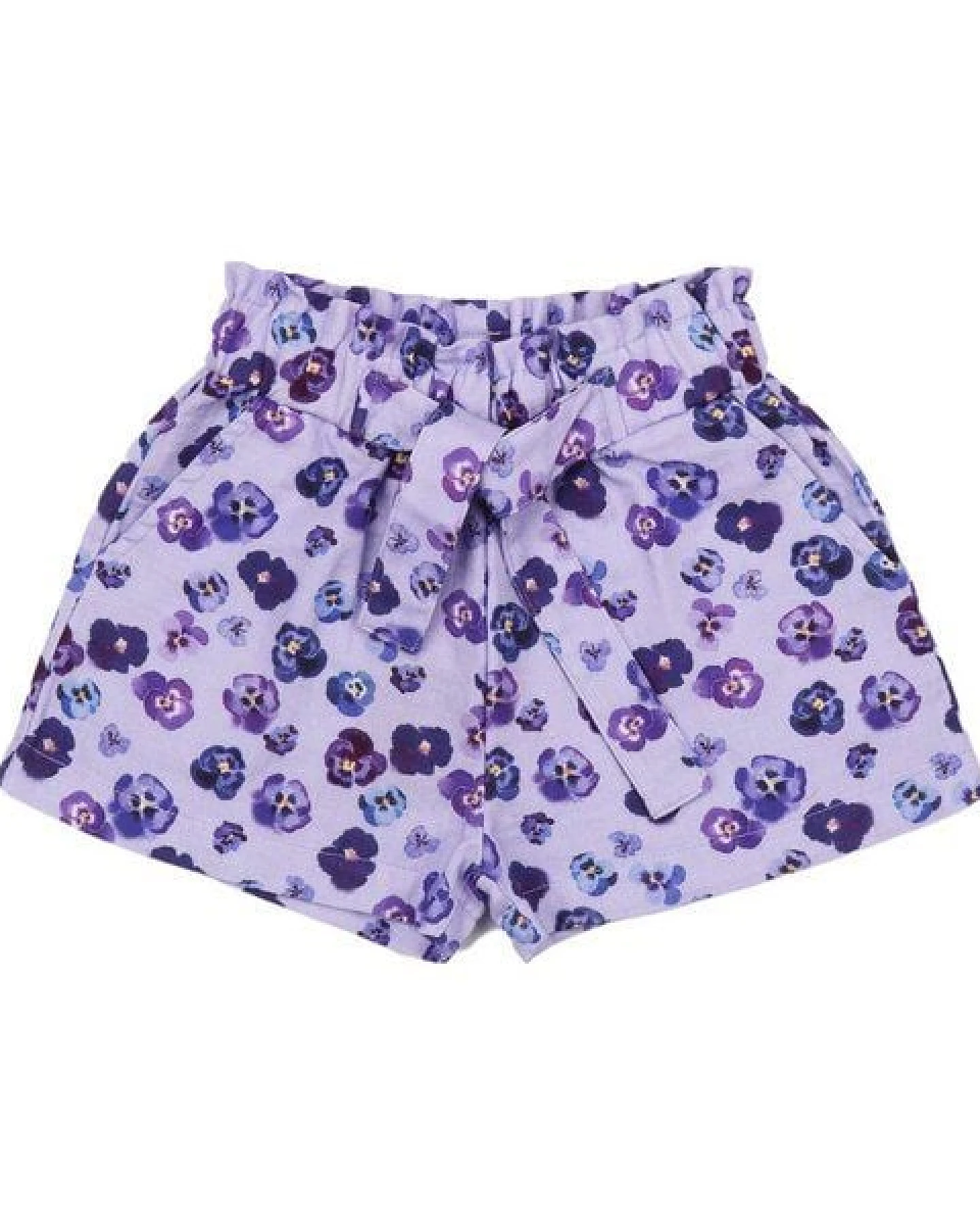 Shorts Flieder Stiefmütterchen Allover Musselin Bio-Baumwolle GOTS – Walkiddy – Ansicht 4
