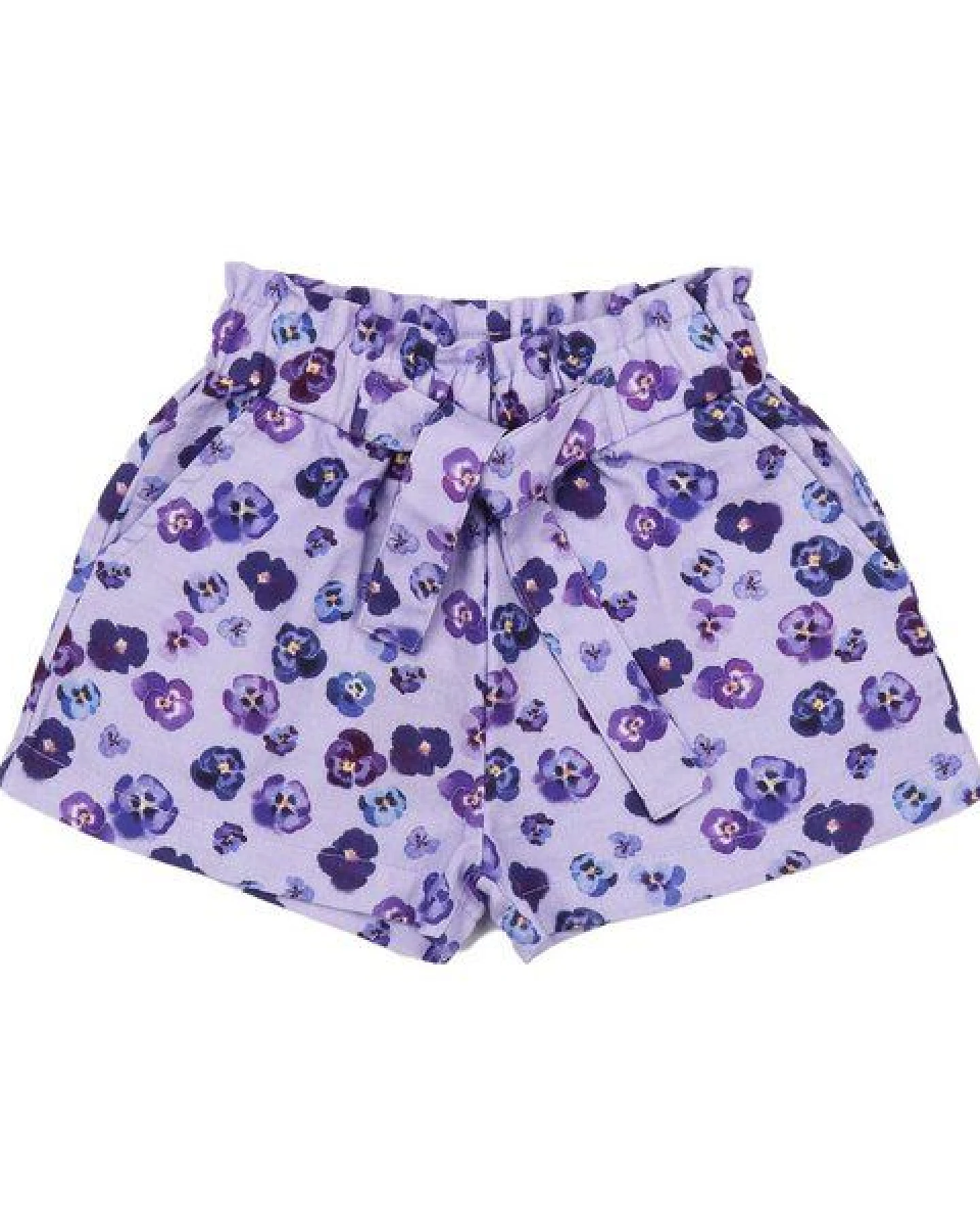Shorts Flieder Stiefmütterchen Allover Musselin Bio-Baumwolle GOTS – Walkiddy – Ansicht 4