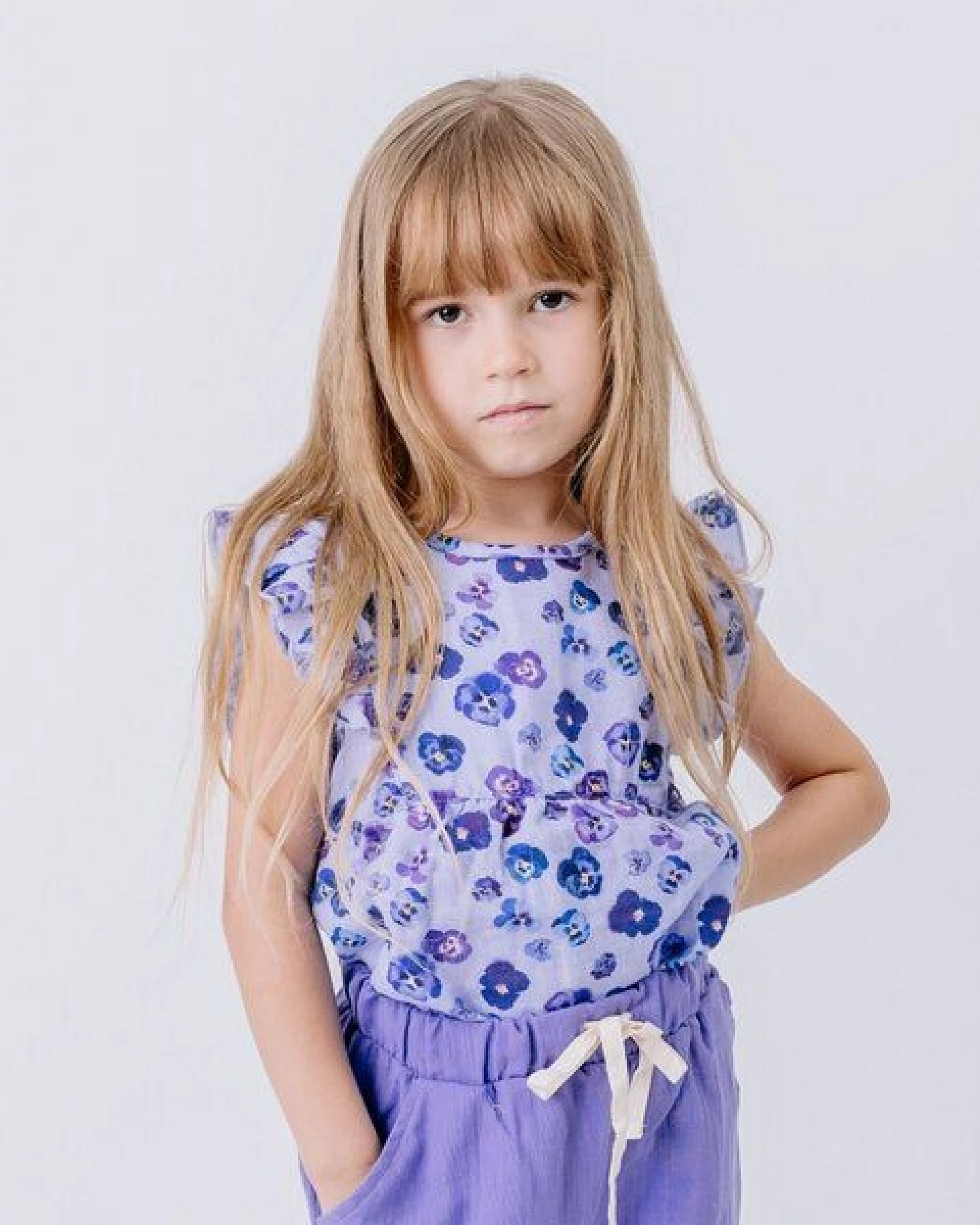 Hose Lavendel uni Musselin Bio-Baumwolle GOTS – Walkiddy – Ansicht 3