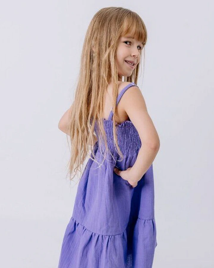 Walkiddy Royal Lavender-Strap Dress