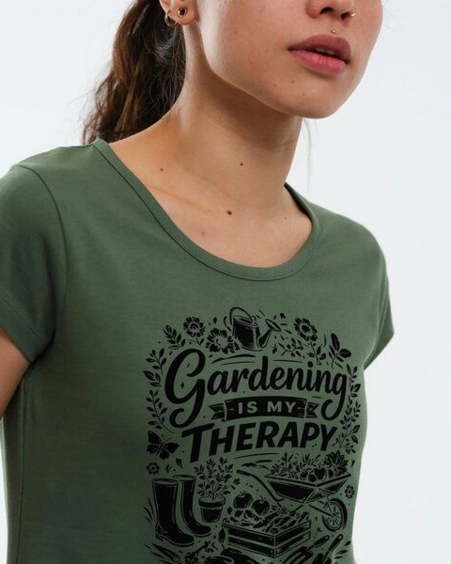 GARY MASH Shirt Asheville Gardening is my therapie aus Bio-Baumwolle – Ansicht 3