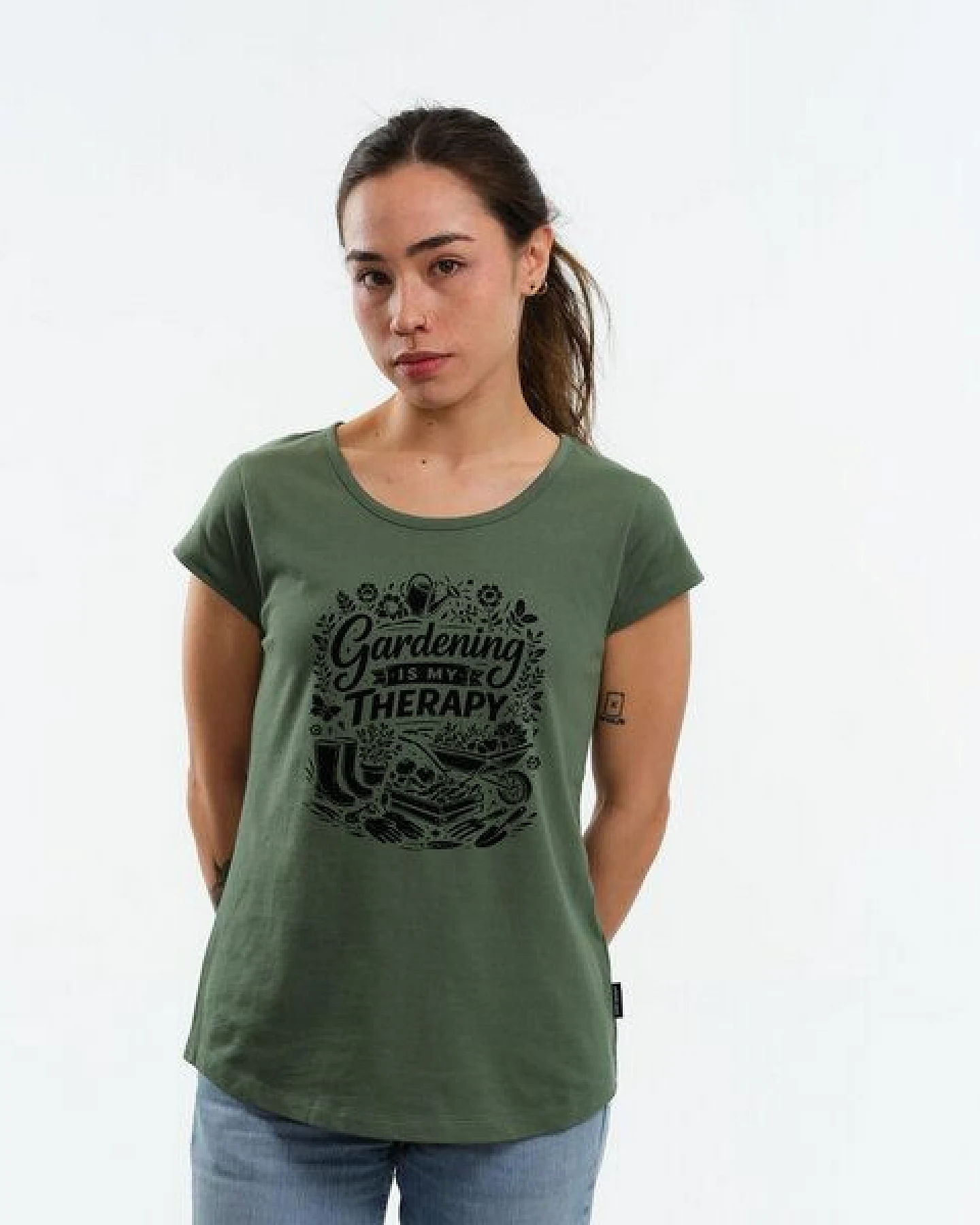 GARY MASH Shirt Asheville Gardening is my therapie aus Bio-Baumwolle – Ansicht 3