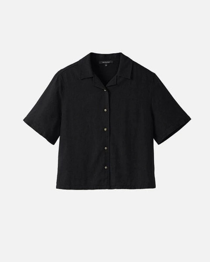 Damen Bluse aus Leinen und LENZING ECOVERO Viskose Mix - CAMELLIA - recolution