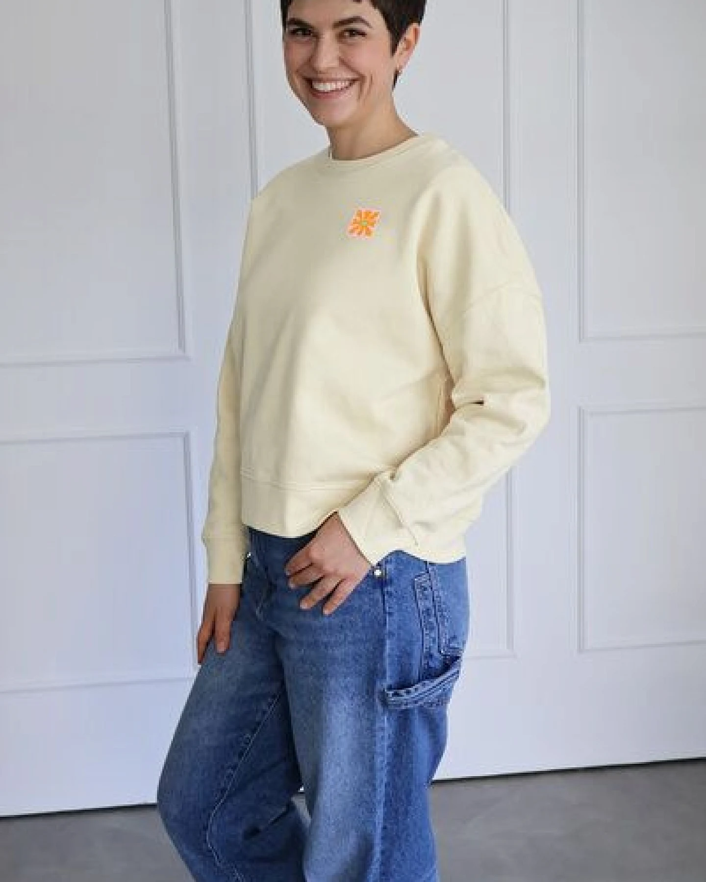 Kultgut Artdesign - Goodness Pulloversweater im Boxistyle / Little Flower – Ansicht 3