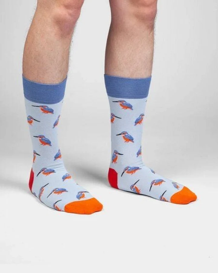 DillySocks Socken Blue Kingfisher aus Biobaumwoll-Mix