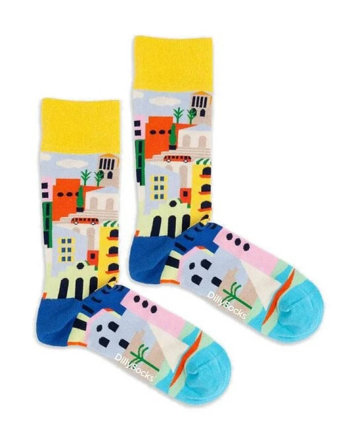 DillySocks Socken Coastal Town aus Biobaumwoll-Mix