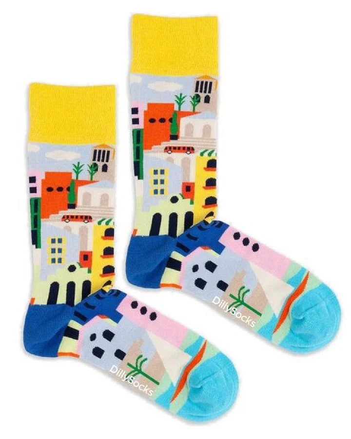 DillySocks Socken Coastal Town aus Biobaumwoll-Mix