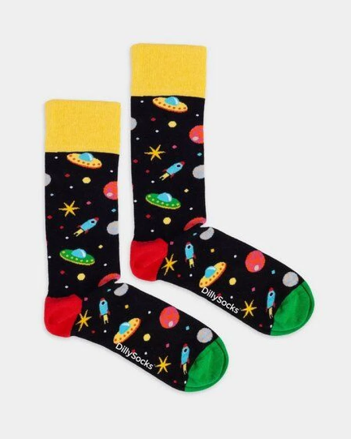 DillySocks Socken Galactic Ride aus Biobaumwoll-Mix