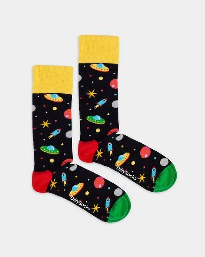 DillySocks Socken Galactic Ride aus Biobaumwoll-Mix