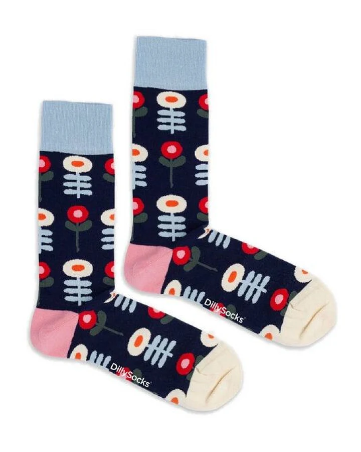 DillySocks Socken Nordic Bloom aus Biobaumwoll-Mix