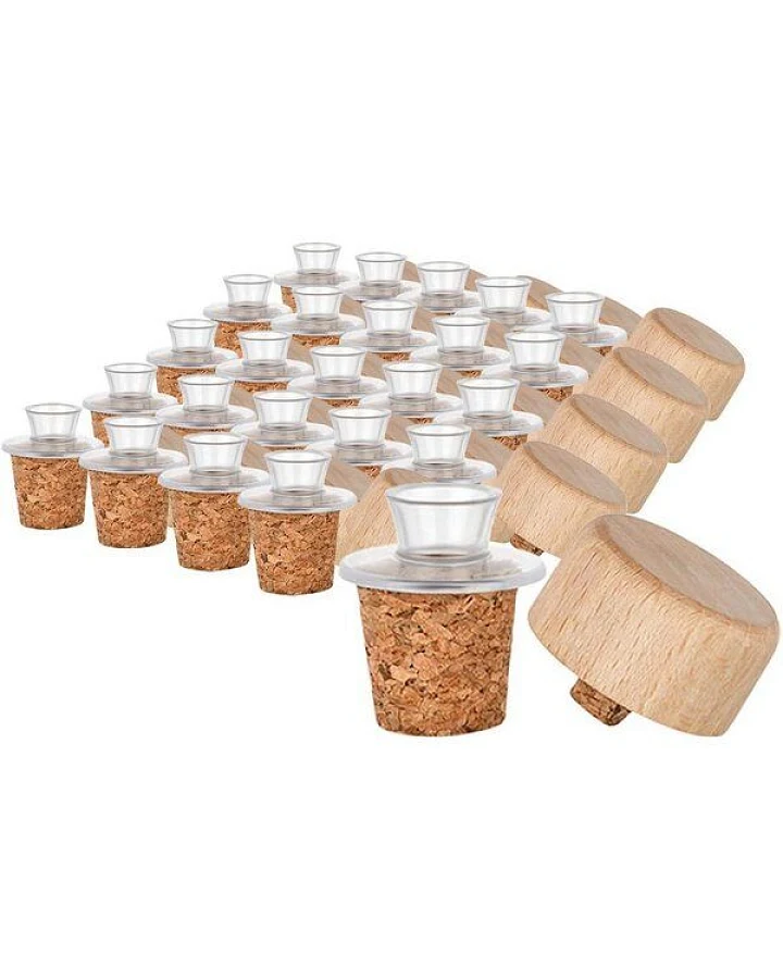 Kork-Deko Flaschenausgießer 25er Set Kork Ø 26-28mm Gastro-Vorratspack Buche