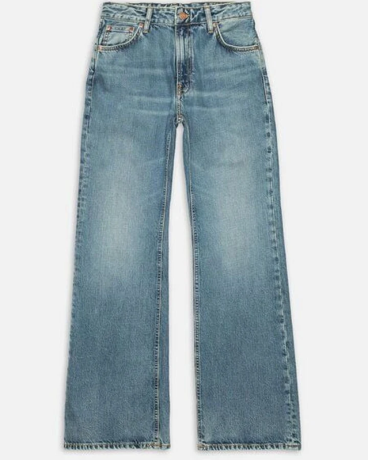 Nudie Jeans Dusty Dee Wide Leg Jeans - Streaky Wash