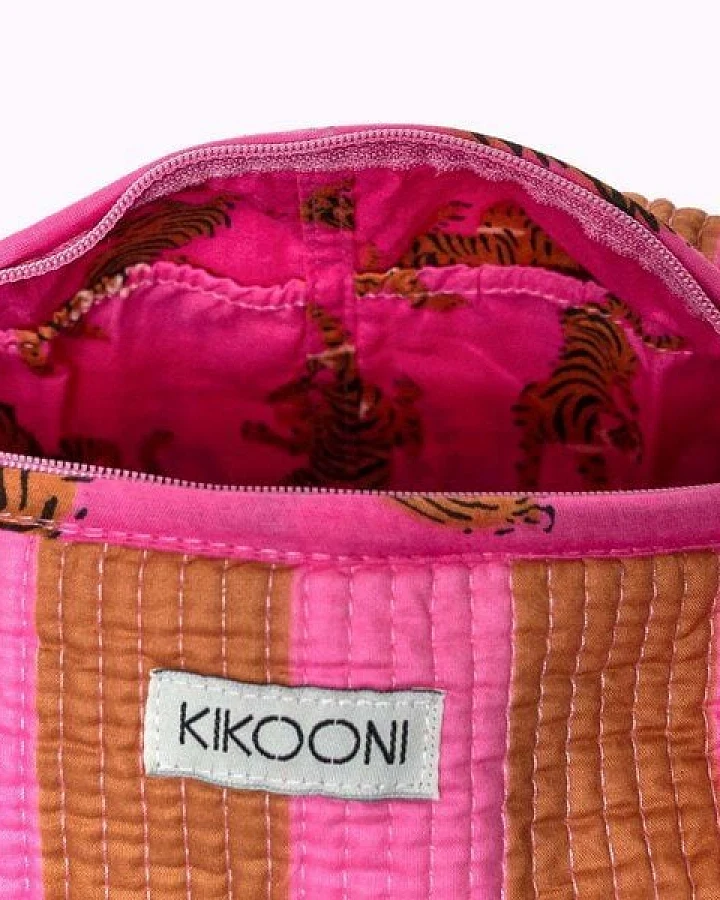 KIKOONI handgefertigte Kosmetiktasche "Bold Stripes"