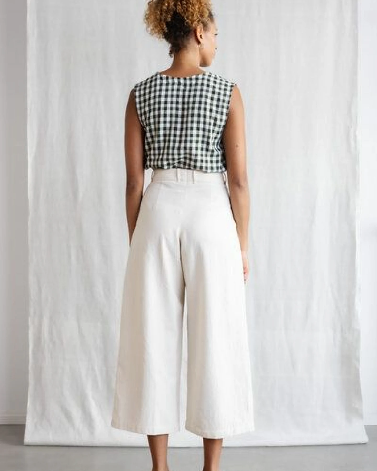 Jyoti - Fair Works Bio-Baumwoll Culotte Awasi Ecru – Ansicht 3